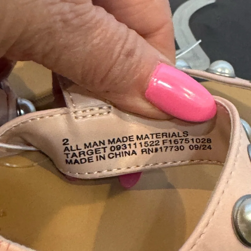 Cat & Jack Pink and Tan Studded Sandals NWT Sz 2